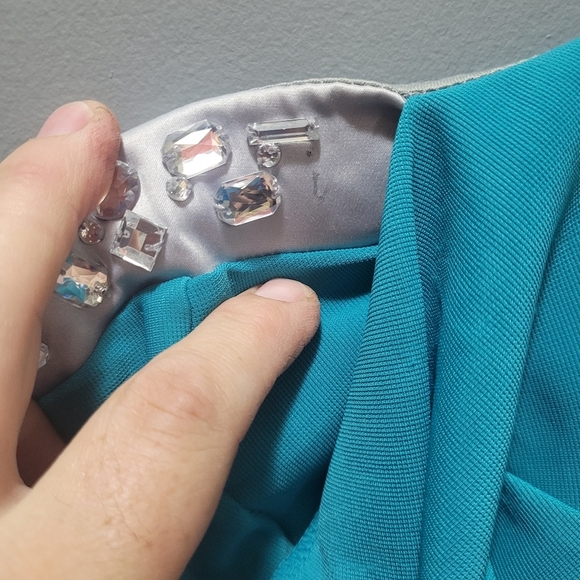 Ruby Rox NWT teal strapless dress Sz. 13 - Picture 9 of 10